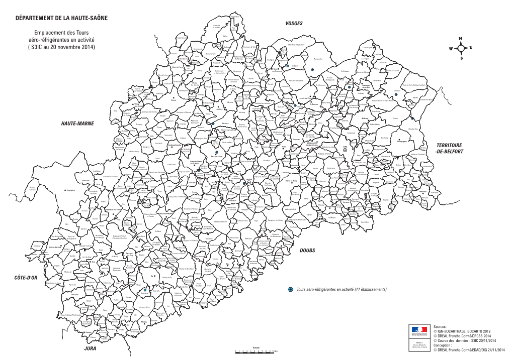 DÉPARTEMENT DE LA HAUTE-SAÔNE Emplacement Des