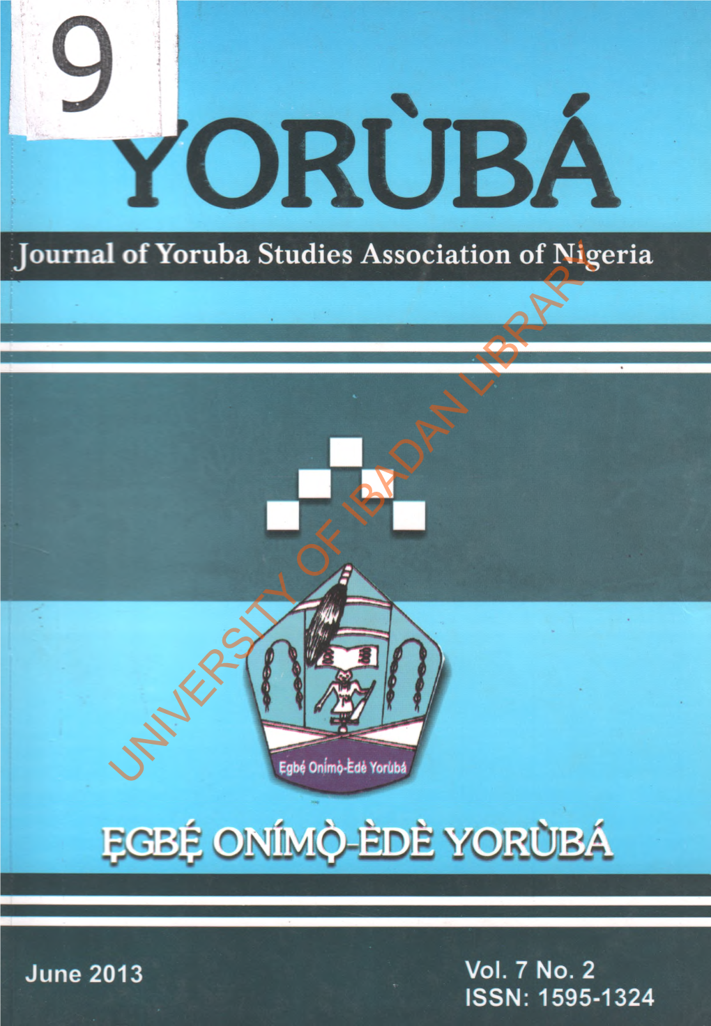 Yorcjba Journal of Yoruba Studies Association of Nigeria