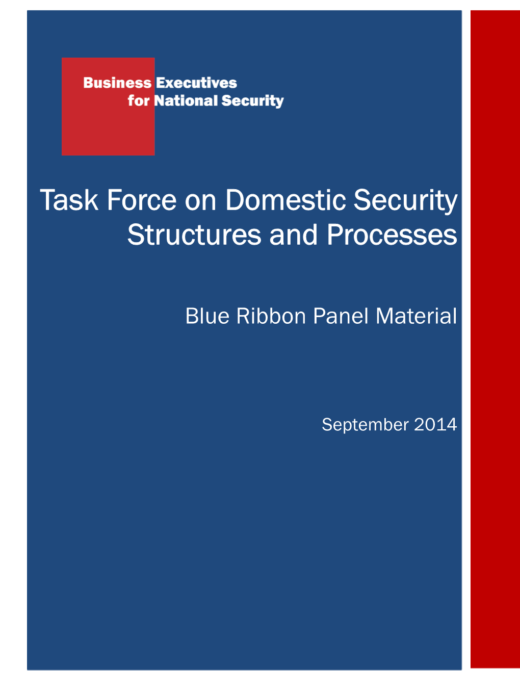 Task Force on Domestic Security Structures and Processes