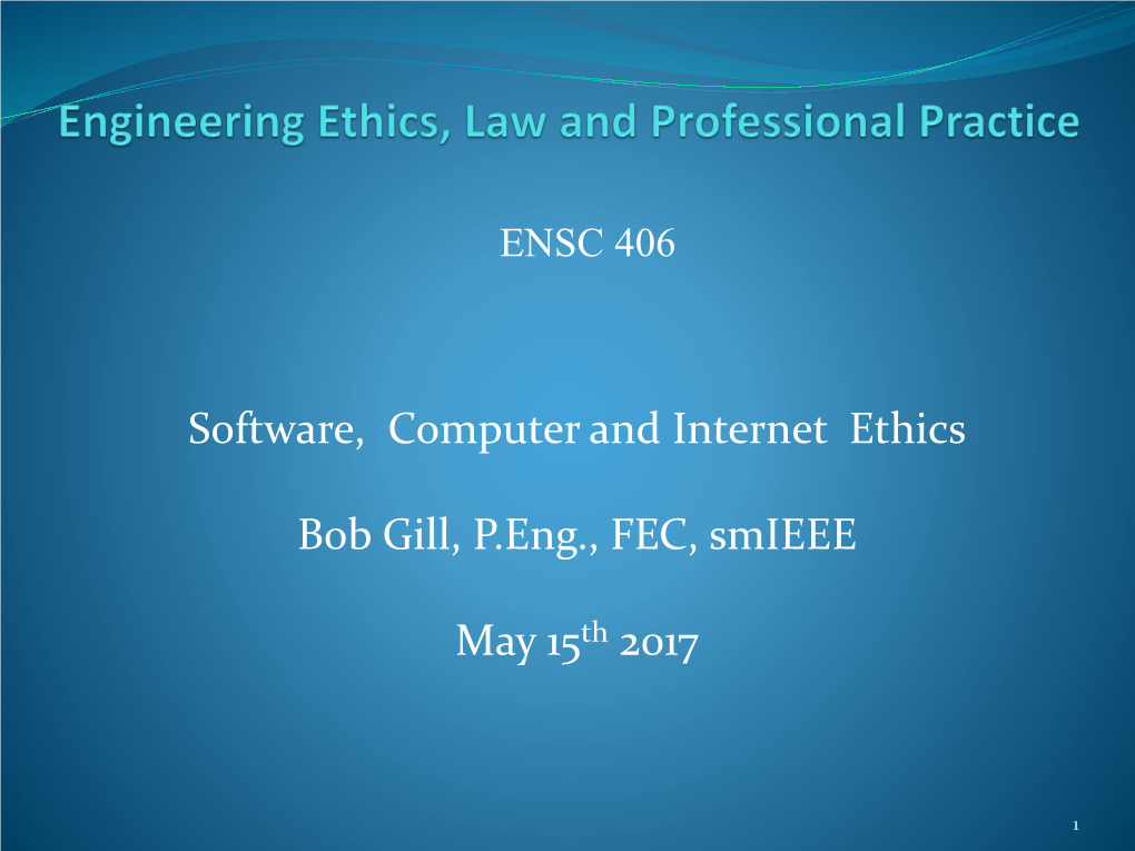 Engineering Law and Ethics