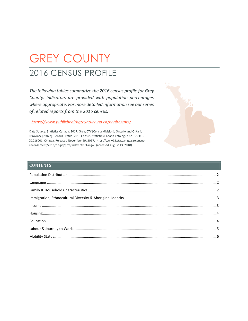 Grey County 2016 Census Profile