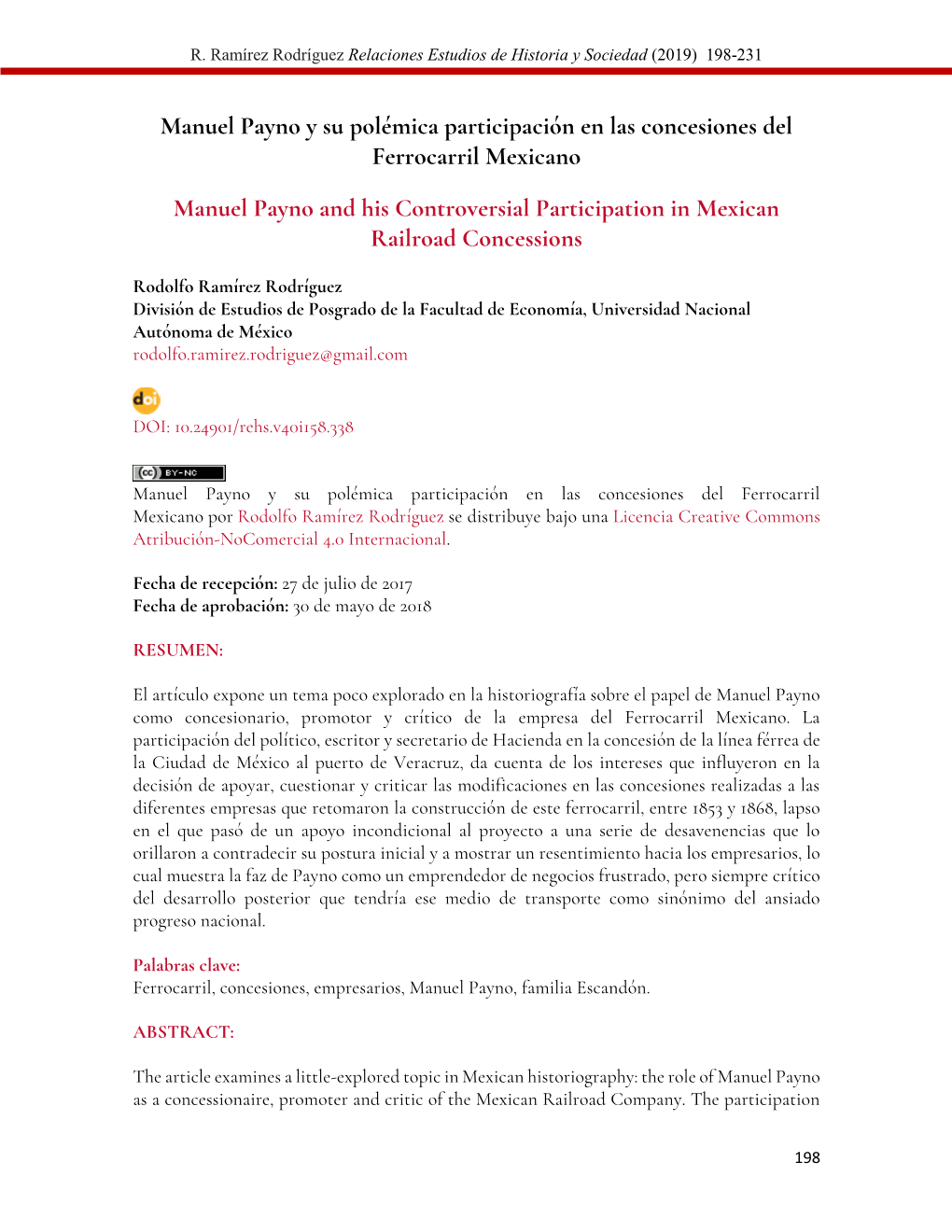 Manuel Payno Y Su Polémica Participación En Las Concesiones Del Ferrocarril Mexicano