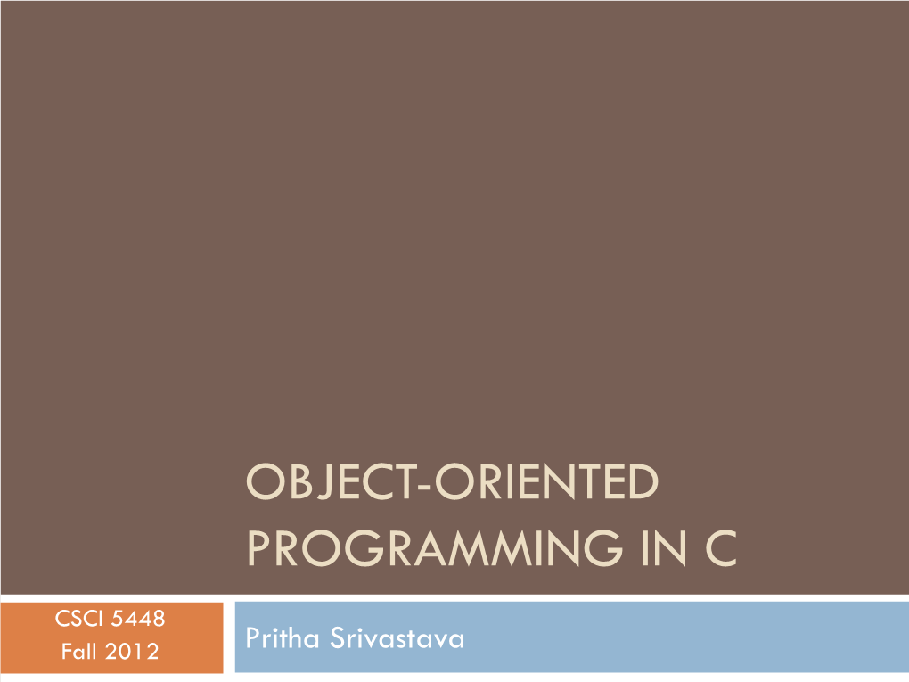 Object-Oriented Programming in C