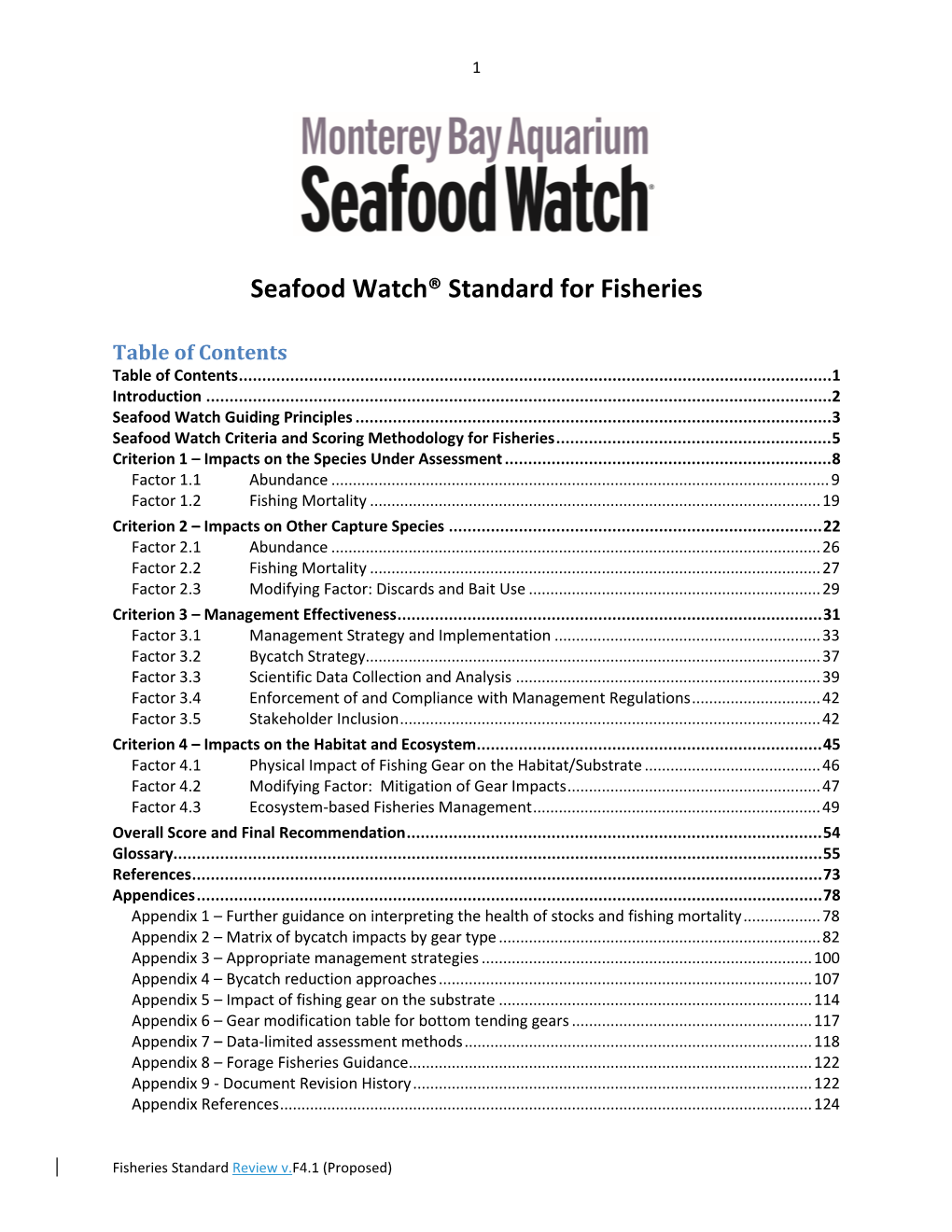 Seafood Watch® Standard for Fisheries