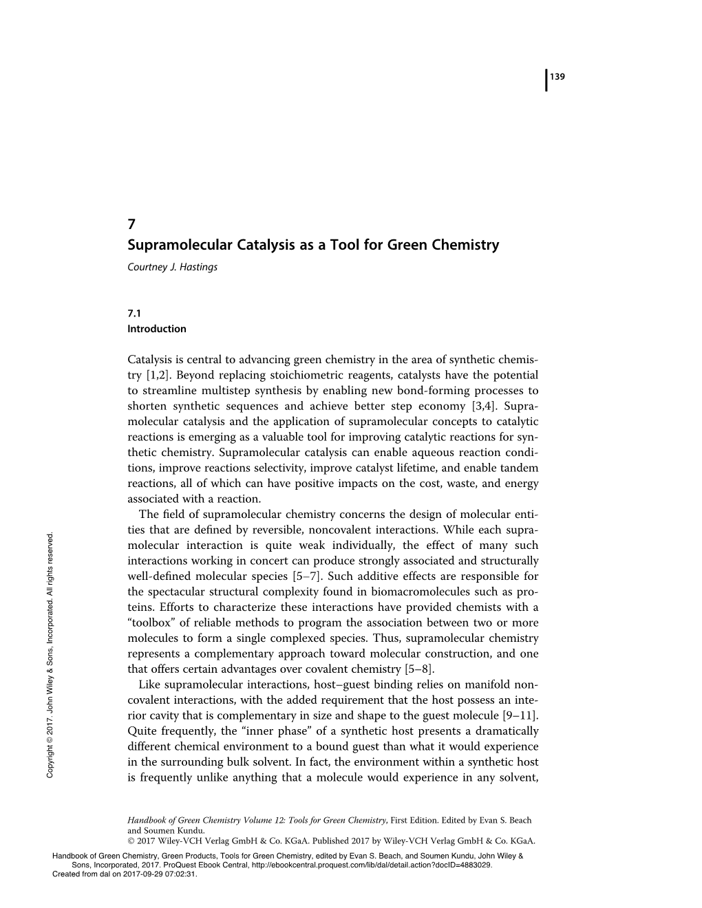 Supramolecular Catalysts Green Chemistry