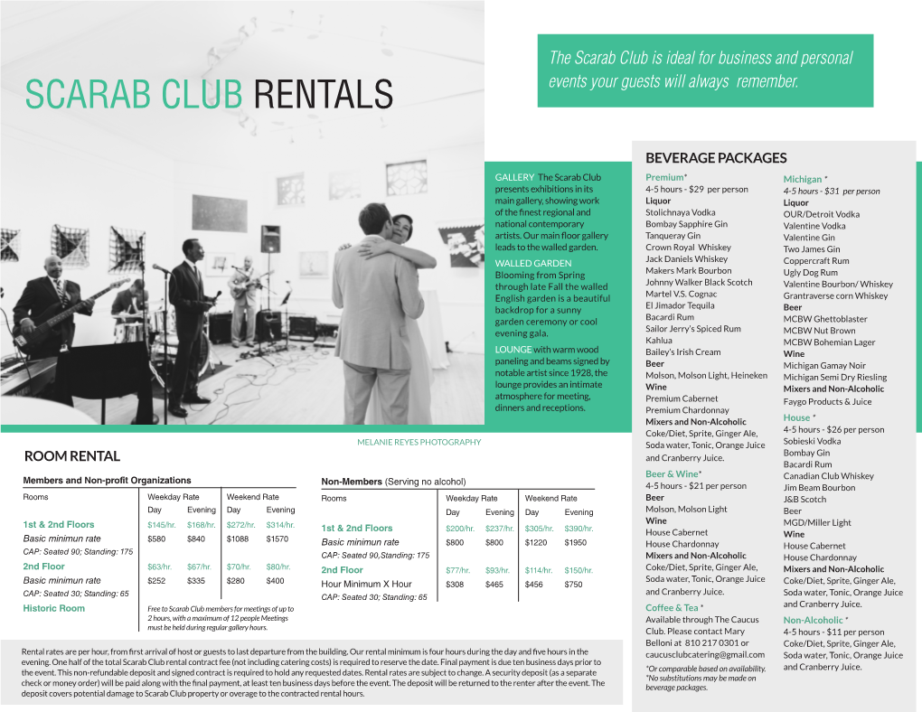 SCARAB CLUB RENTALS Events Your Guests Will Always Remember