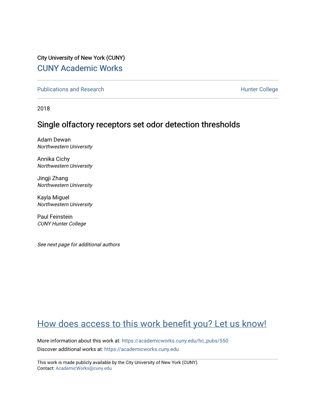 Single Olfactory Receptors Set Odor Detection Thresholds