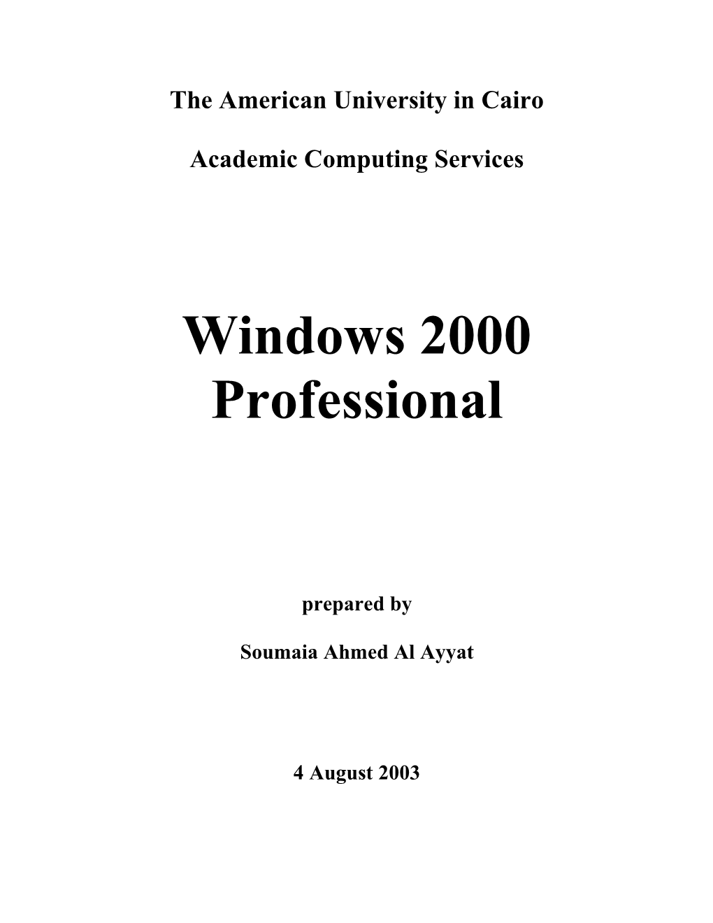 Windows 2000 Professional