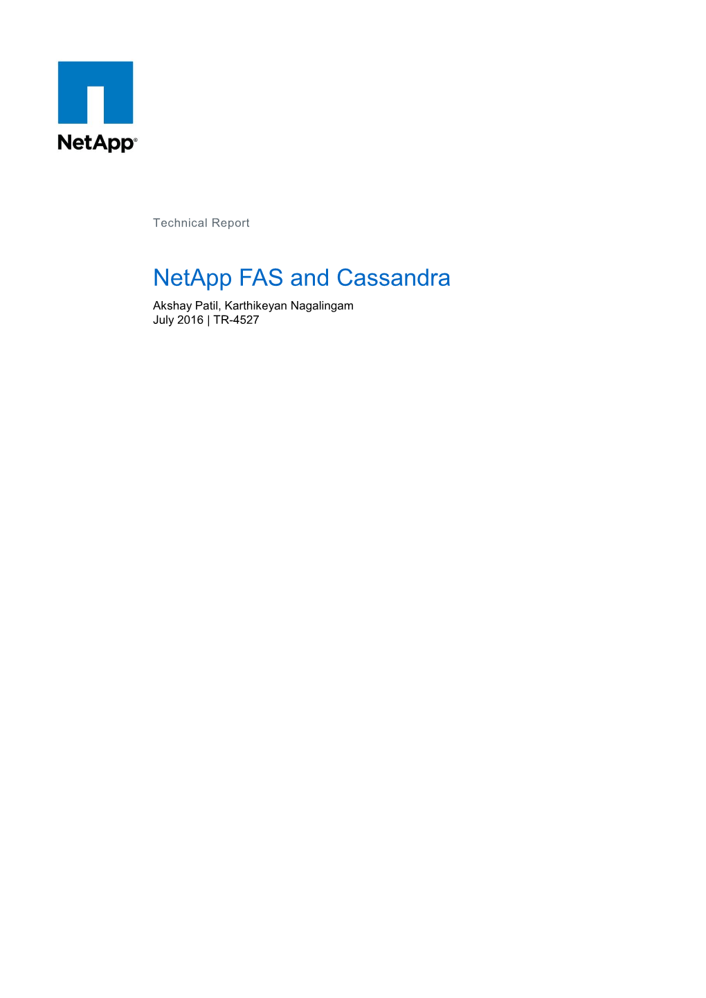 TR-4527: Netapp FAS and Cassandra