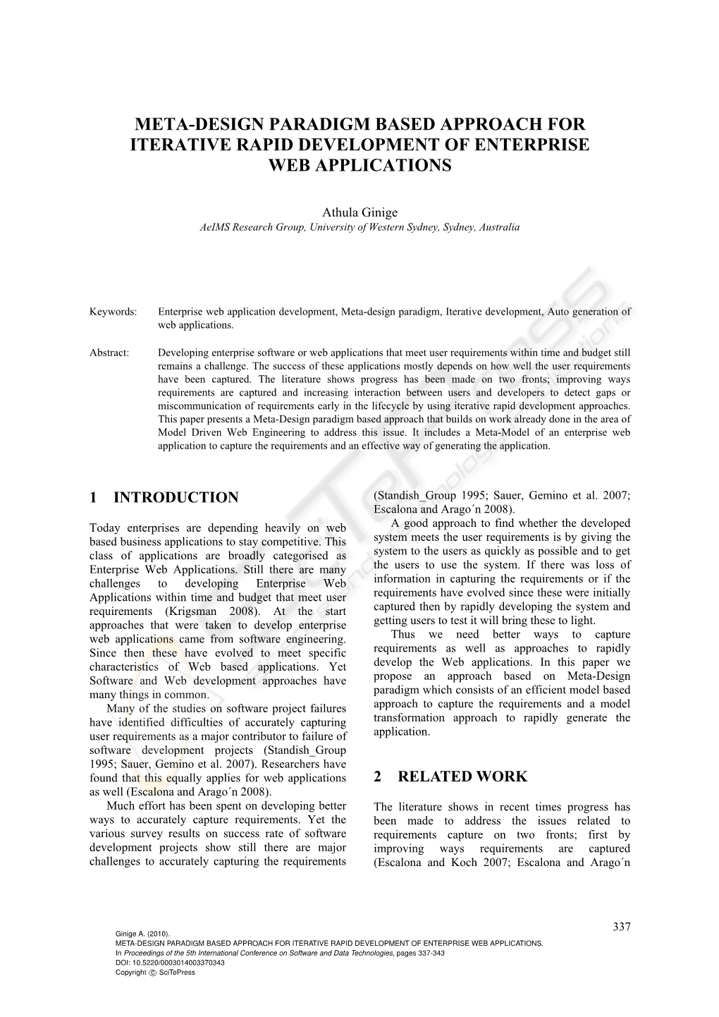 Meta-Design Paradigm Based Approach for Iterative Rapid Development of Enterprise Web Applications