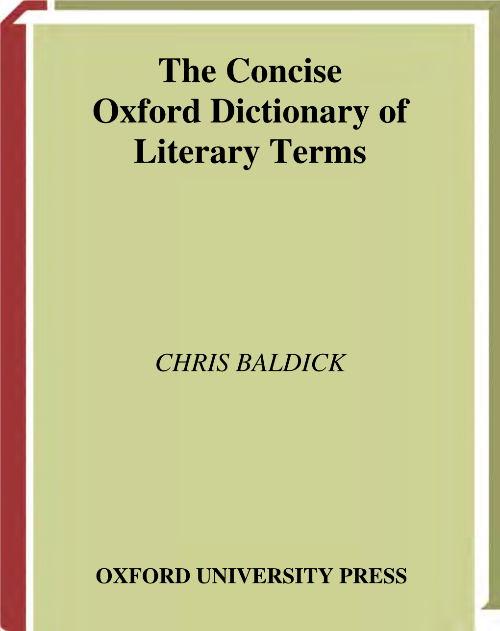 The Concise Oxford Dictionary of Literary Terms