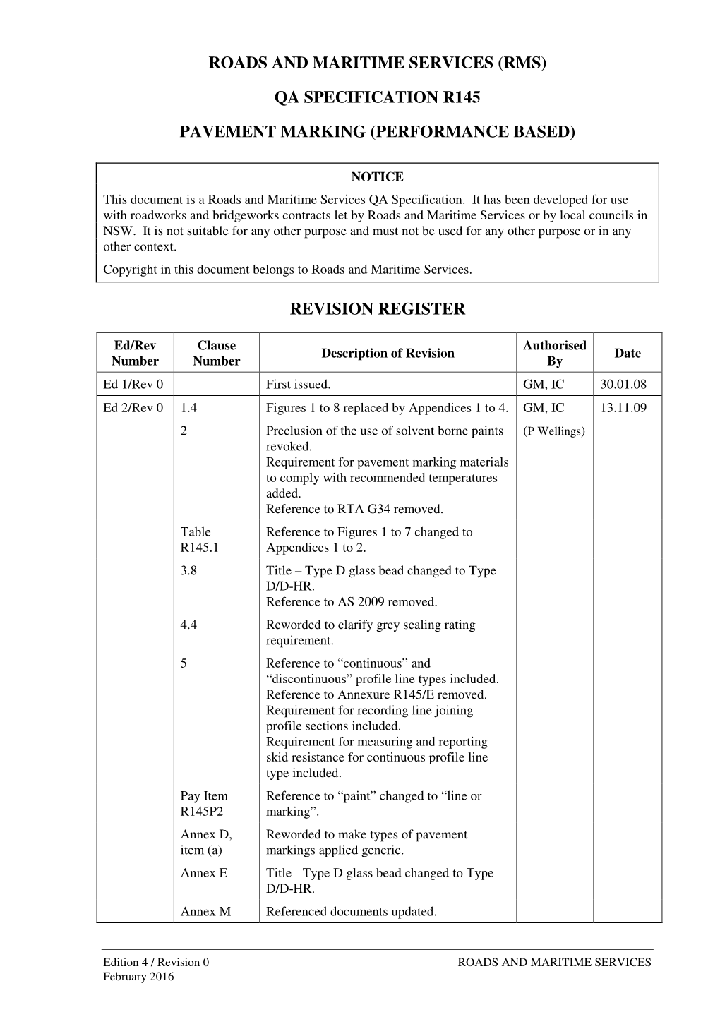 QA Specification R145 Pavement Marking (Performance-Based)