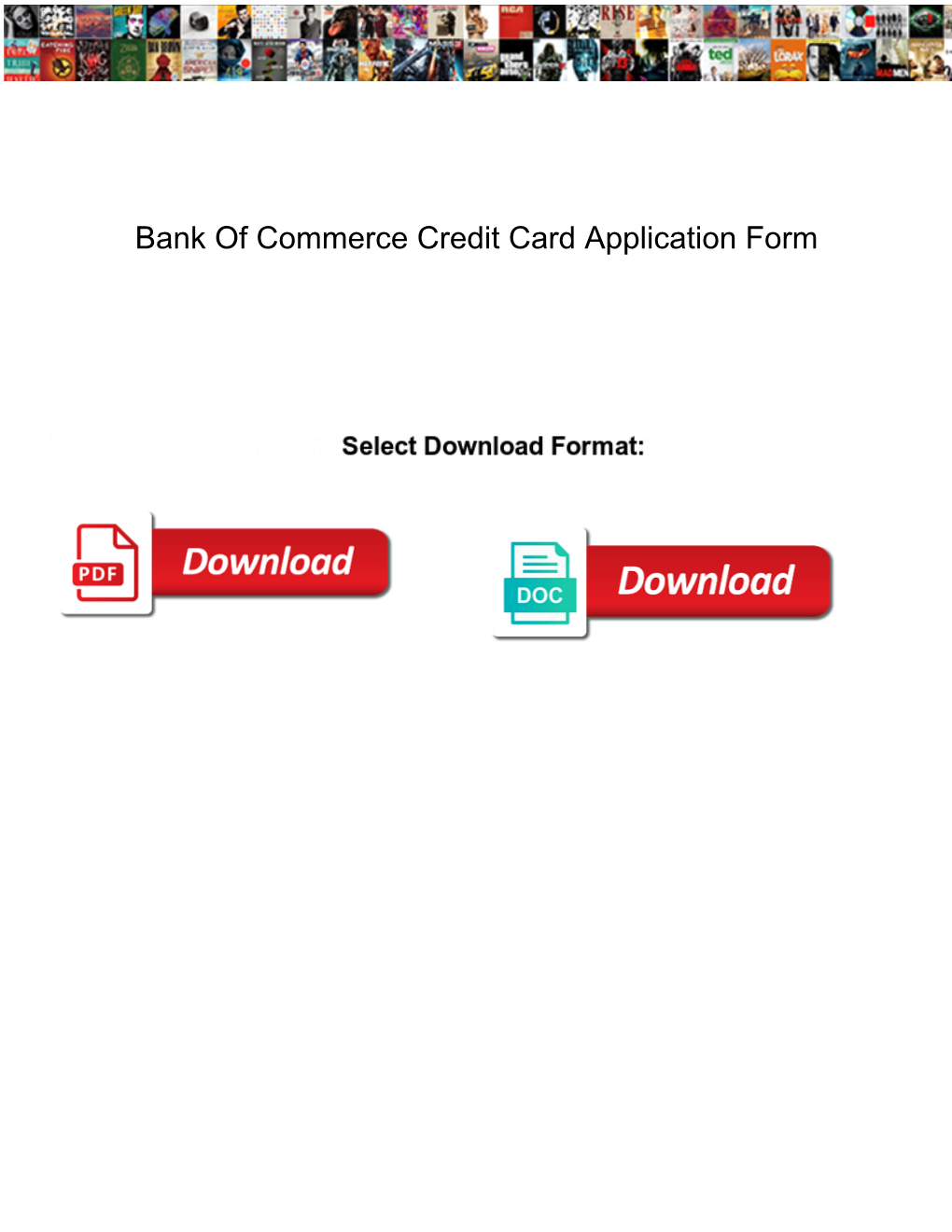 Bank of Commerce Credit Card Application Form