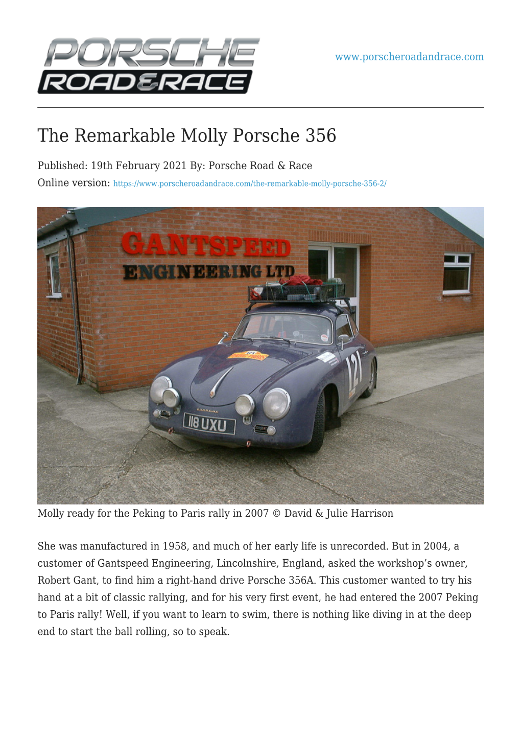 The Remarkable Molly Porsche 356