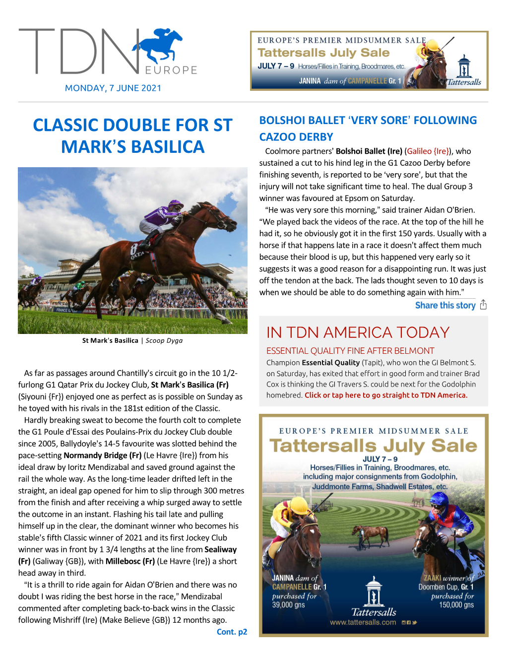 Tdn Europe • Page 2 of 18 • Thetdn.Com Monday • 07 June 2021