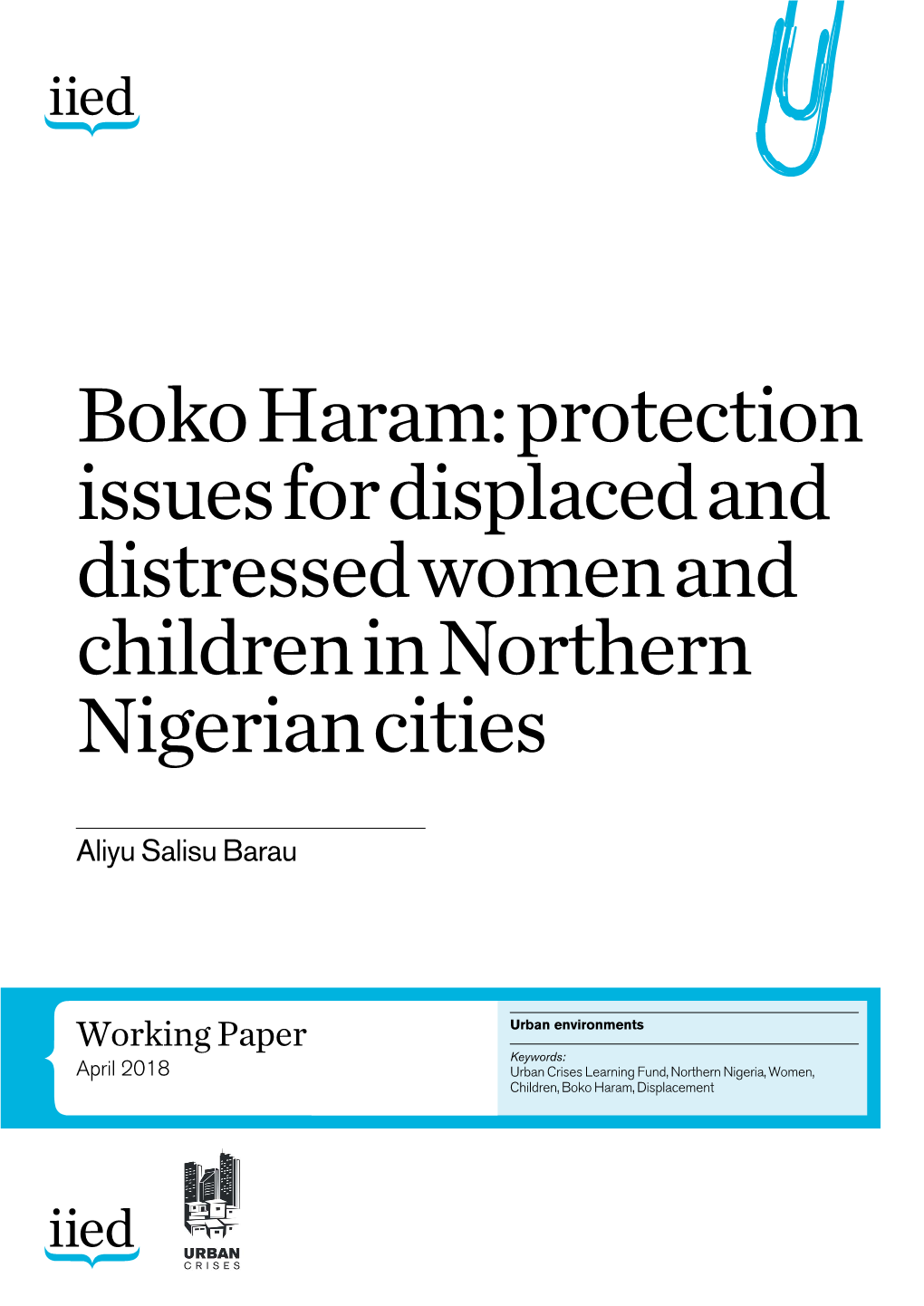 Boko Haram: Protection Issues for Displaced and Distressed Women and Children in Northern Nigerian Cities