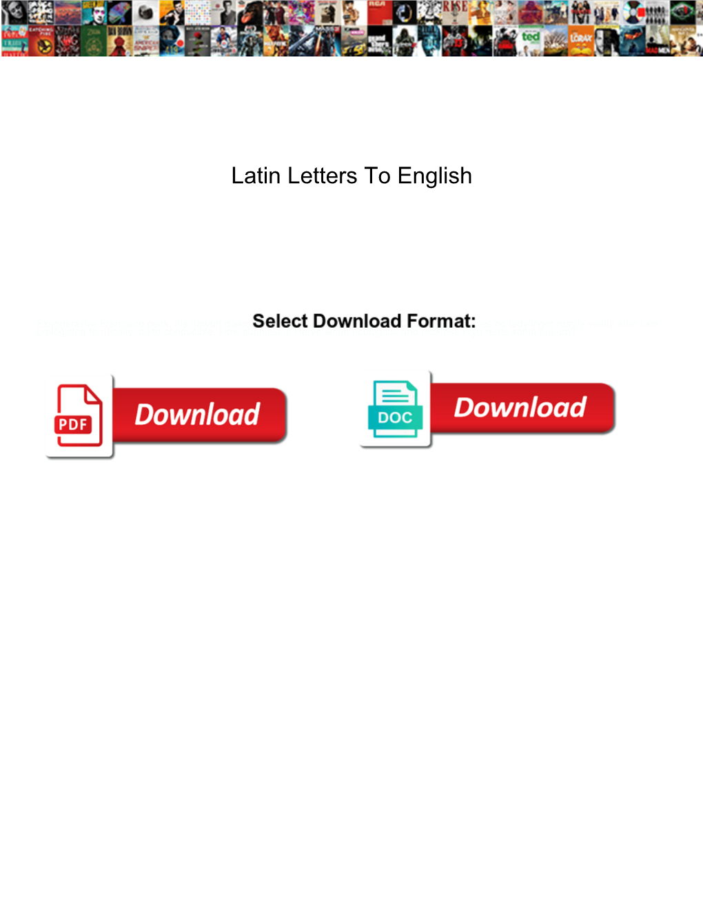 Latin Letters to English