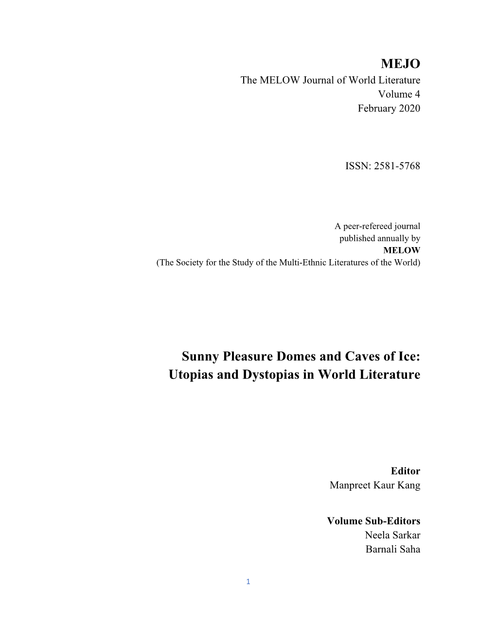 Utopias and Dystopias in World Literature