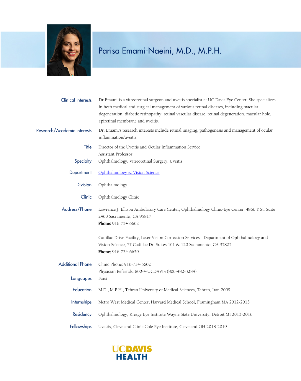 Parisa Emami-Naeini, M.D., M.P.H