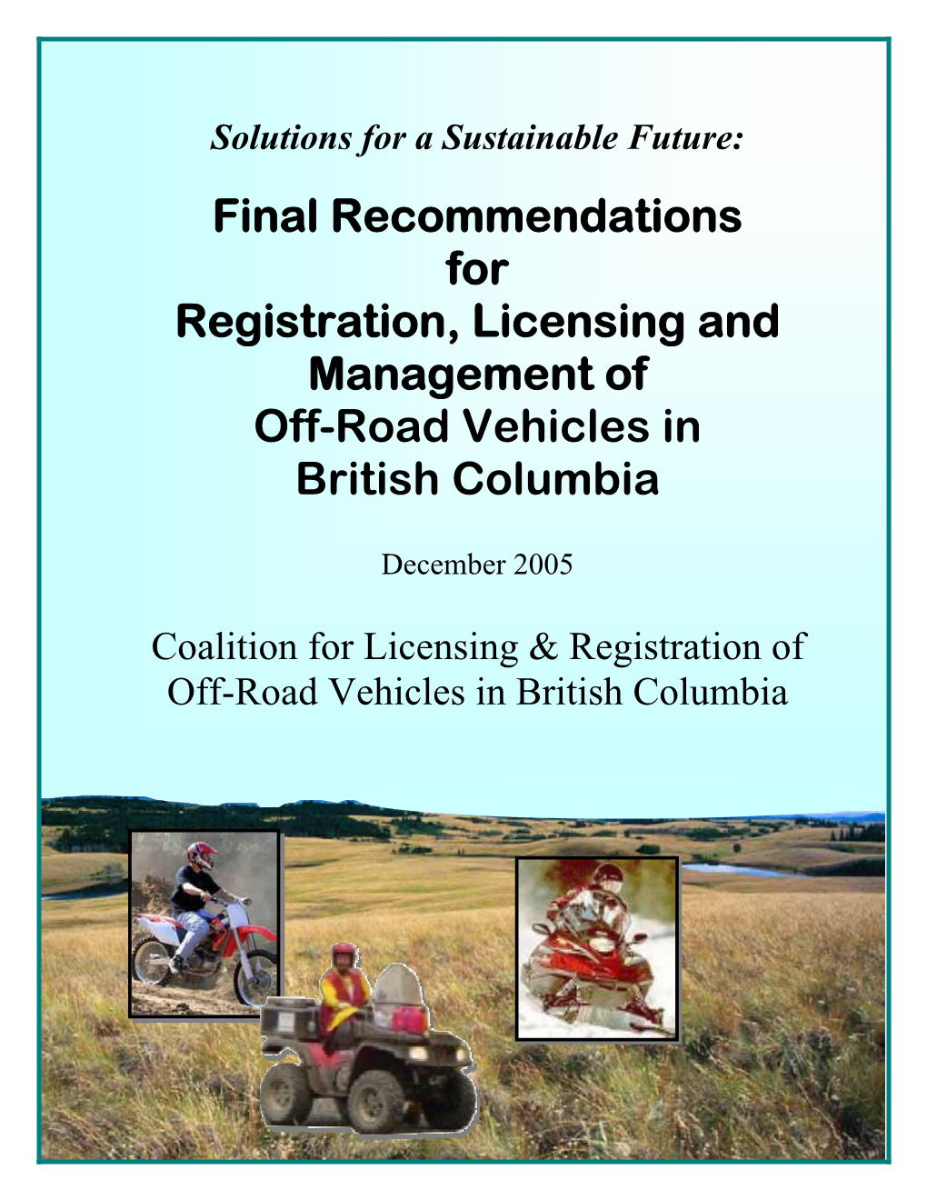 BC ORV Final Recommendations