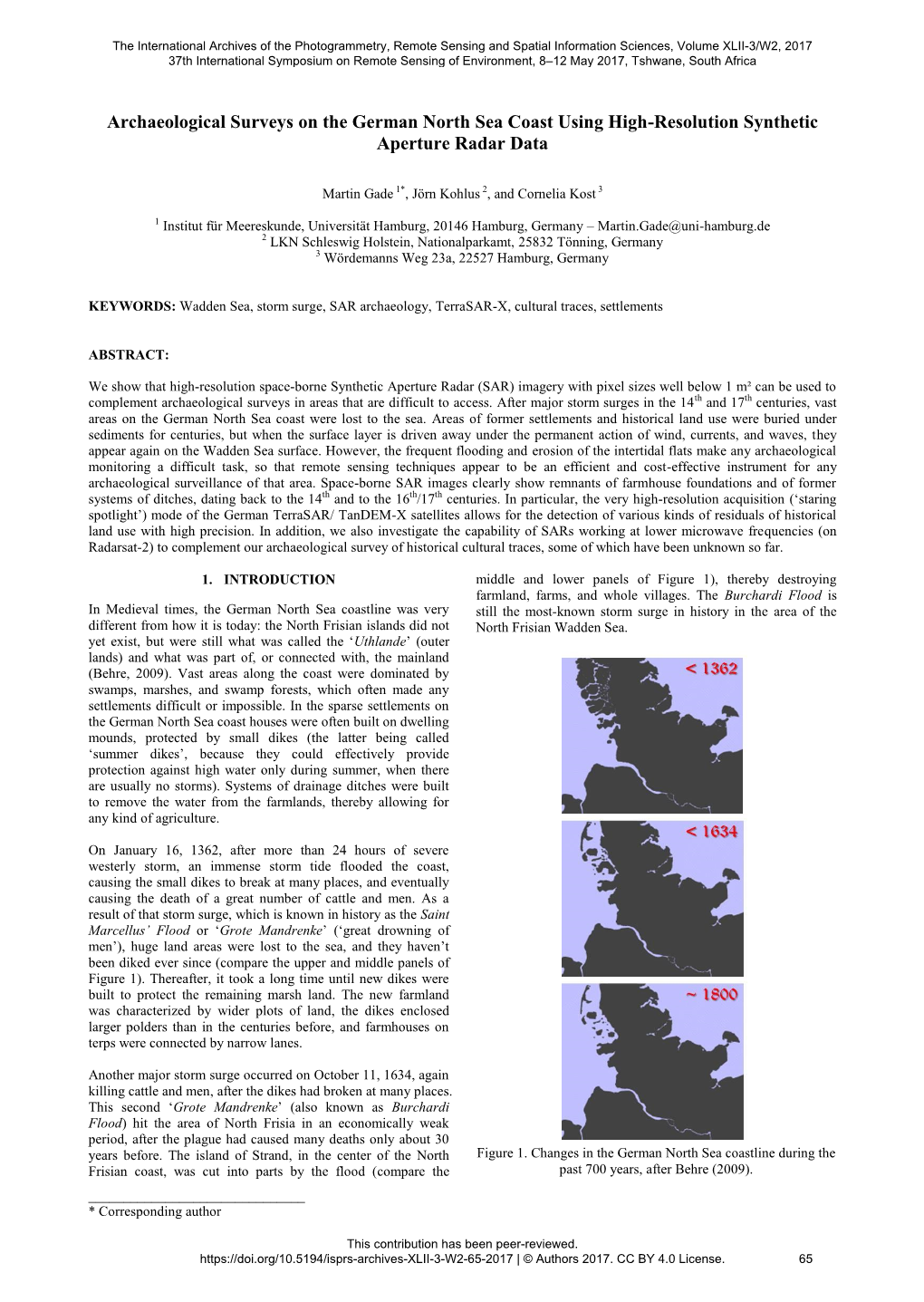 Archaeological Surveys on the German North Sea Coast Using High-Resolution Synthetic Aperture Radar Data