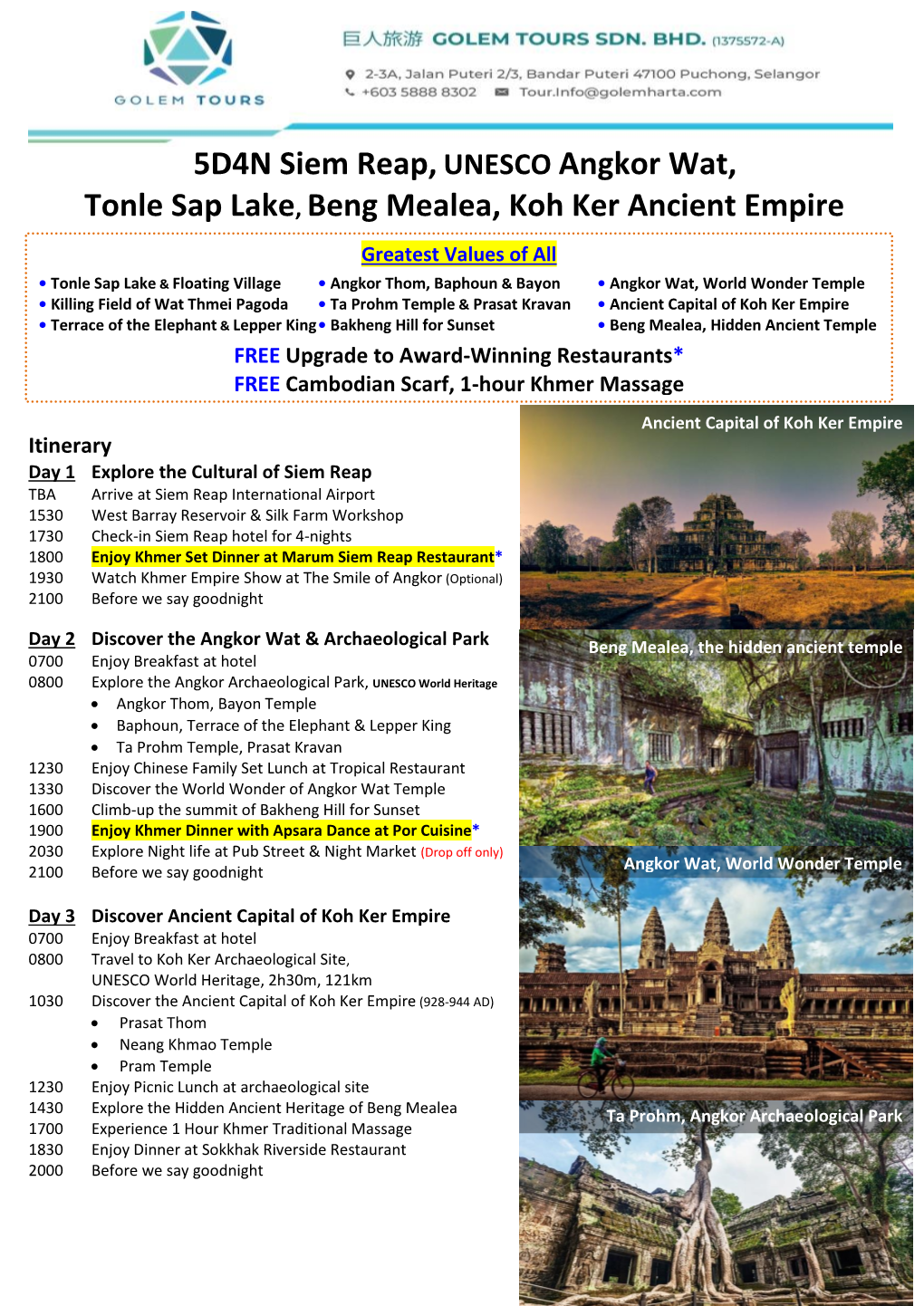5D4N Siem Reap, UNESCO Angkor Wat, Tonle Sap Lake, Beng Mealea, Koh Ker Ancient Empire Greatest Values of All