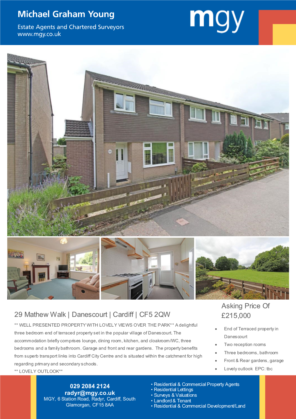 29 Mathew Walk | Danescourt | Cardiff | CF5 2QW Asking Price of £215,000