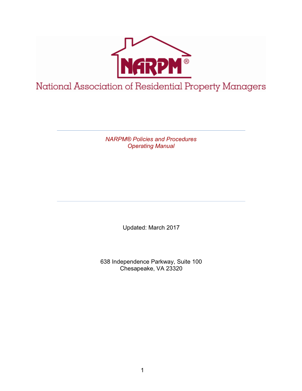 Narpm Policies And Procedures Manual