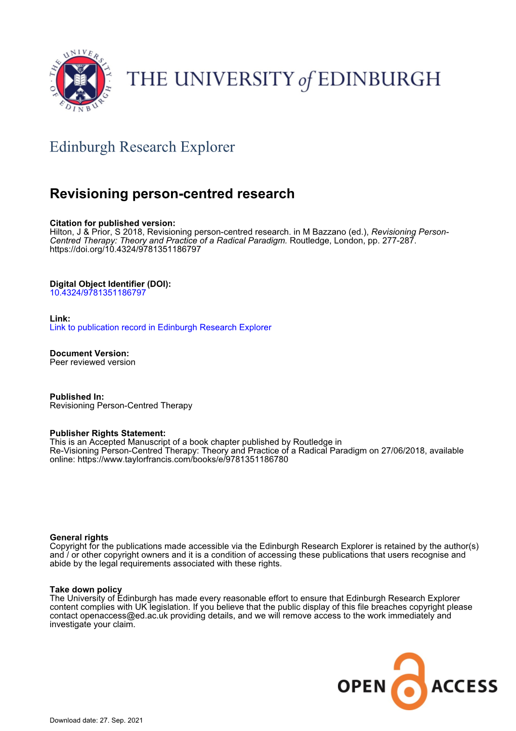 Revisioning Person-Centred Research