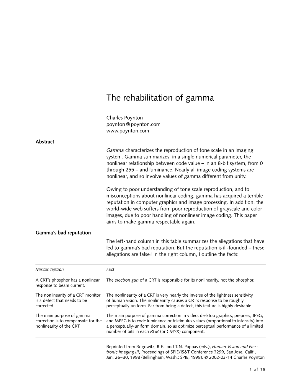 The Rehabilitation of Gamma