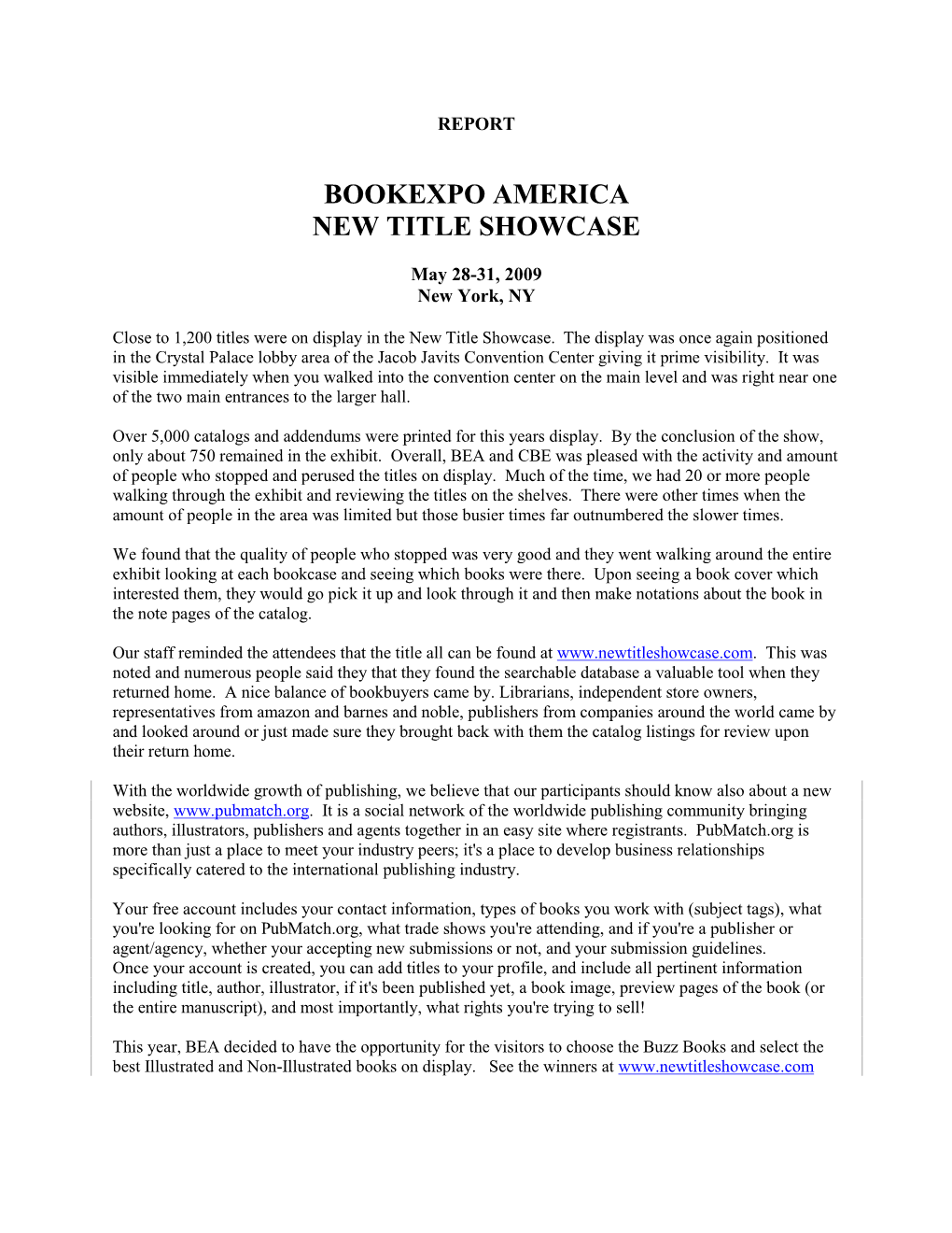 Bookexpo America New Title Showcase