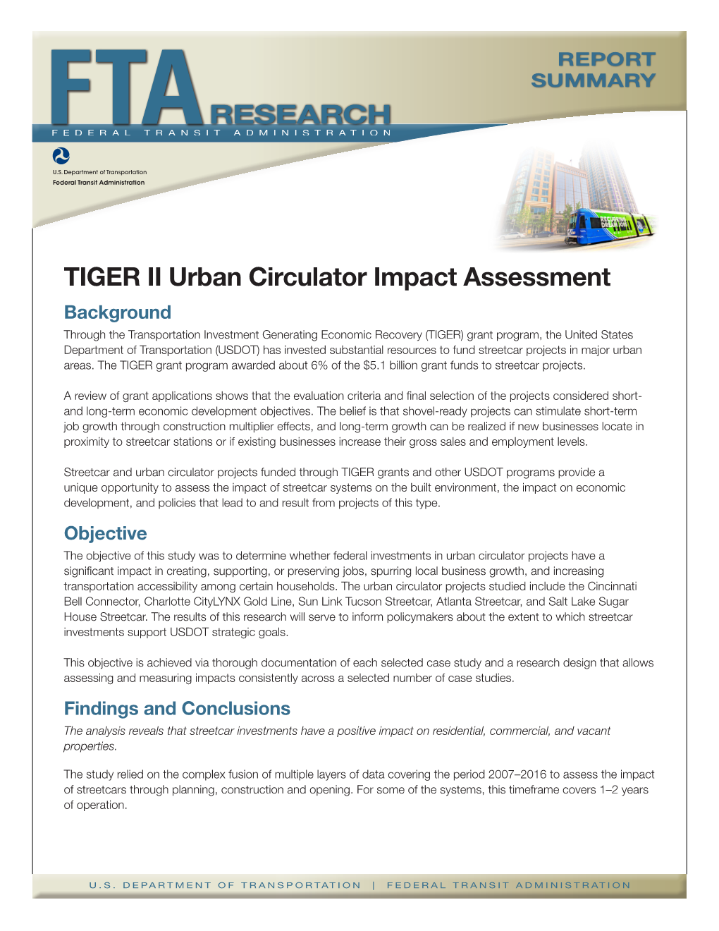 TIGER II Urban Circulator Impact Assessment