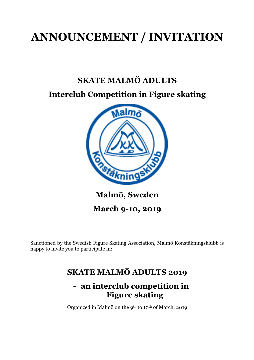 An Interclub Competition in Figure Skating