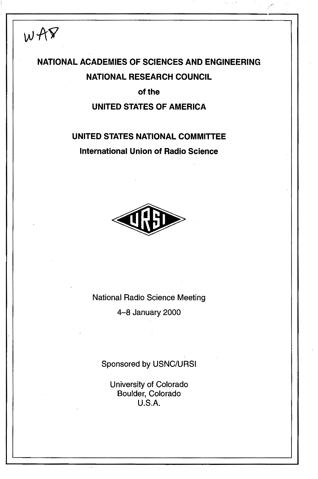 NATIONAL ACADEMIES of SCIENCES and ENGINEERING NATIONAL RESEARCH COUNCIL of the UNITED STATES of AMERICA