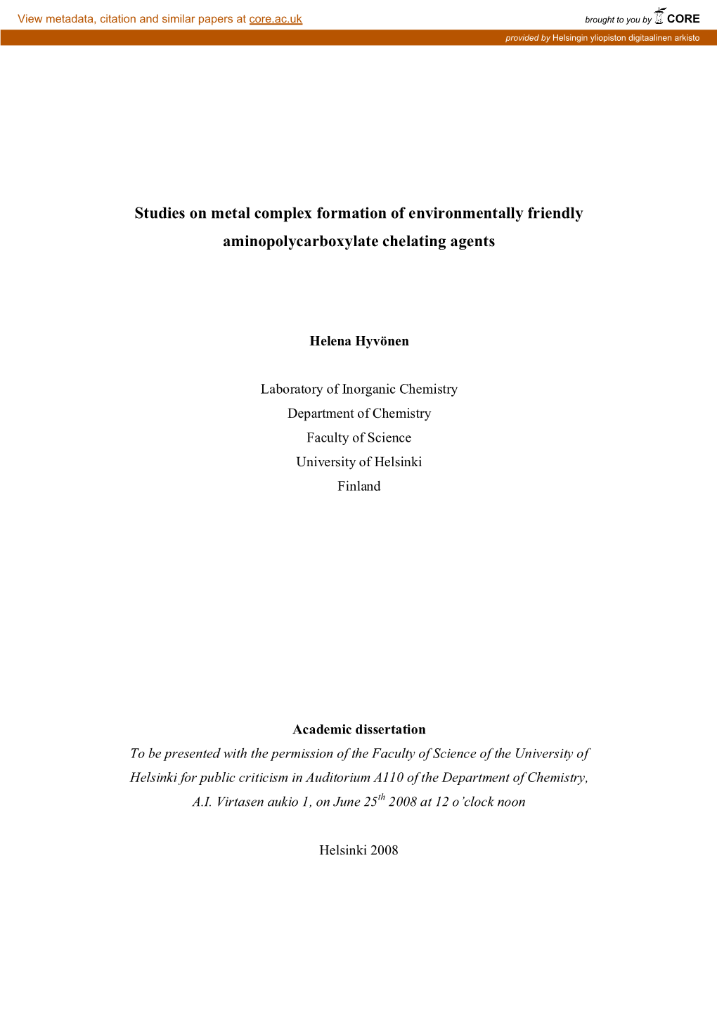 Studies on Metal Complex Formation of Environmentally Friendly Aminopolycarboxylate Chelating Agents