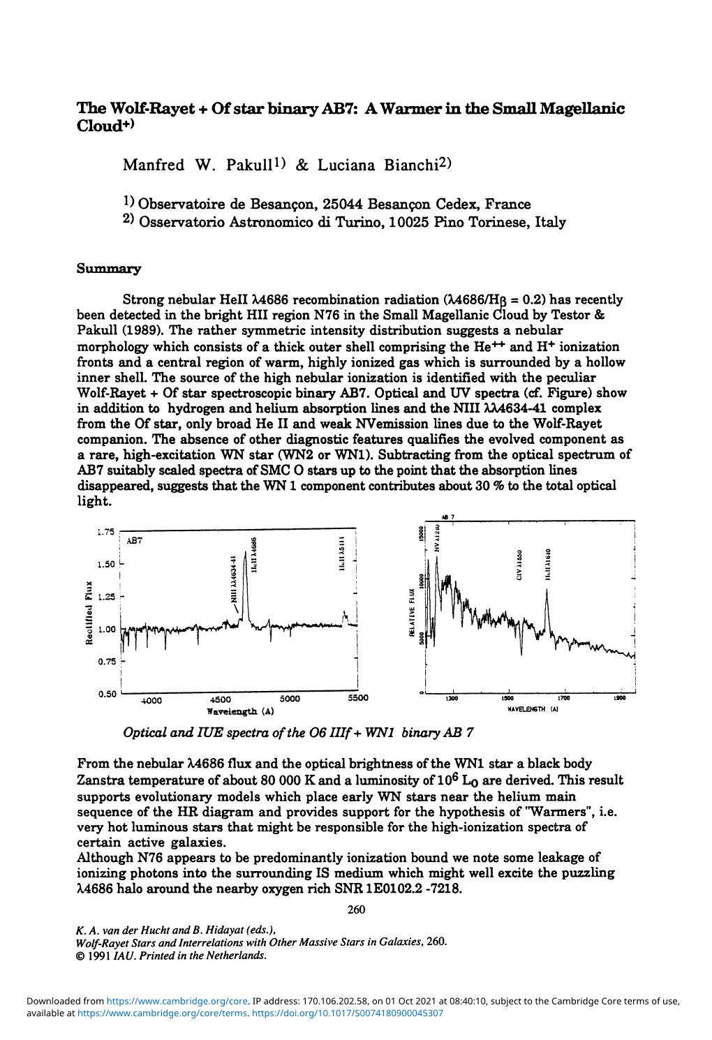 The Wolf-Rayet + of Star Binary AB7: a Warmer in the Small Magellanic Cloud+)