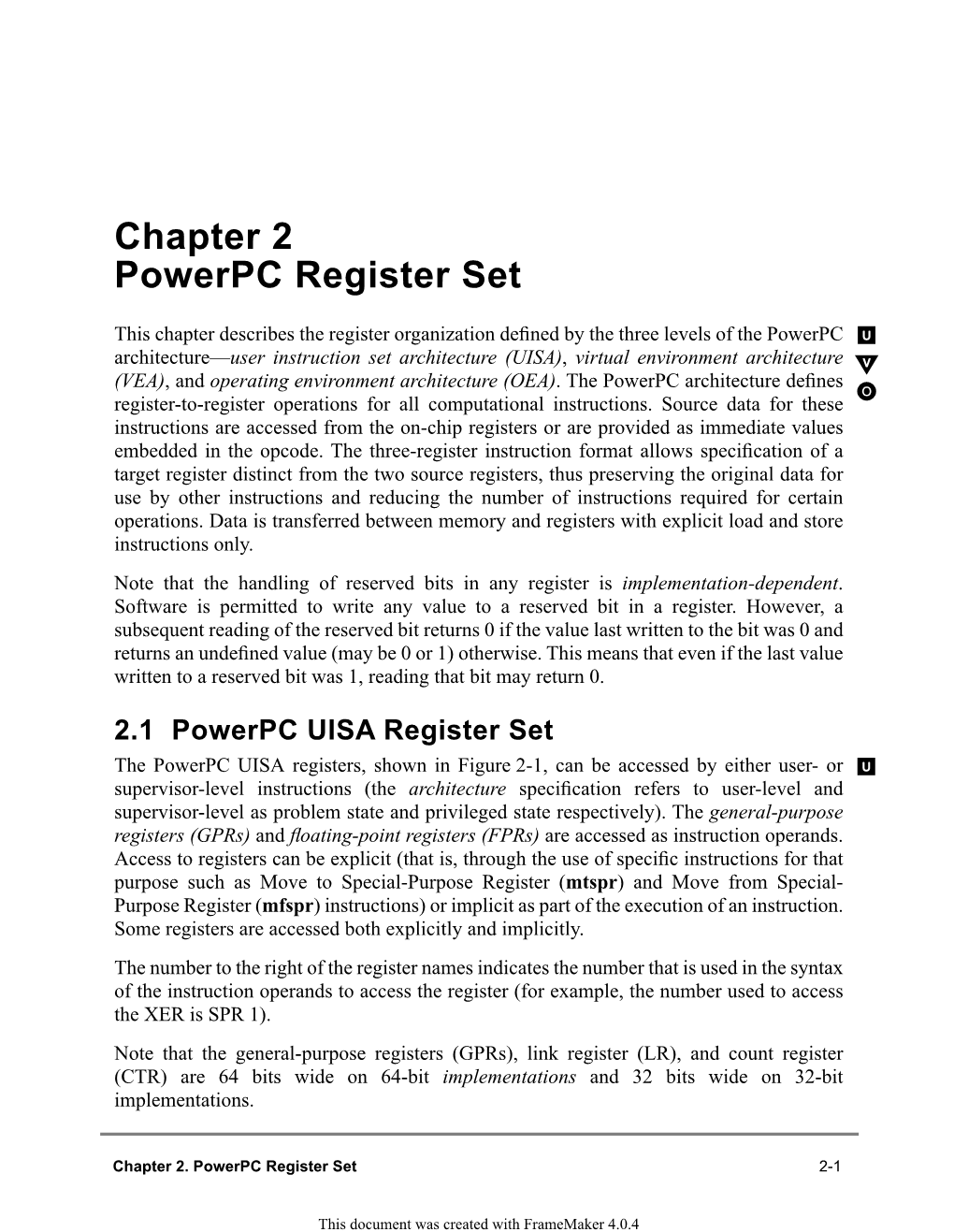 Chapter 2 Powerpc Register Set