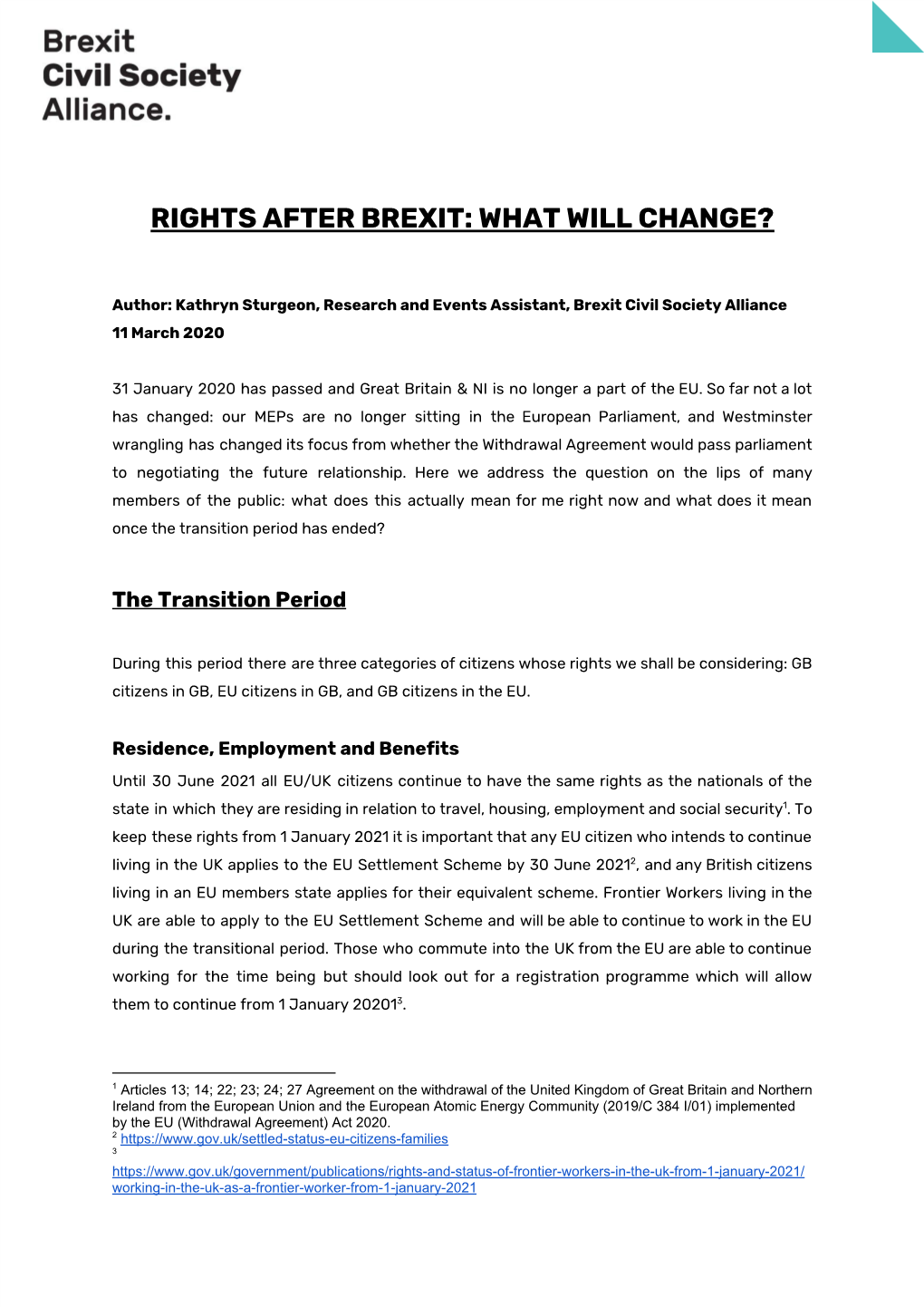 Rights After Brexit: What Will Change?
