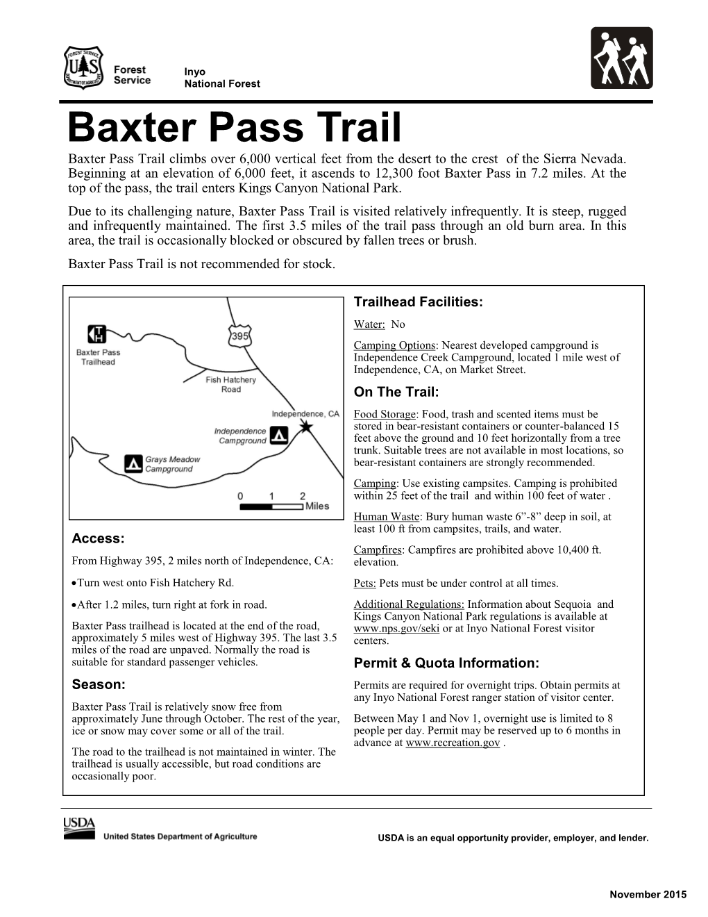 Hiking Baxter Pass Trail