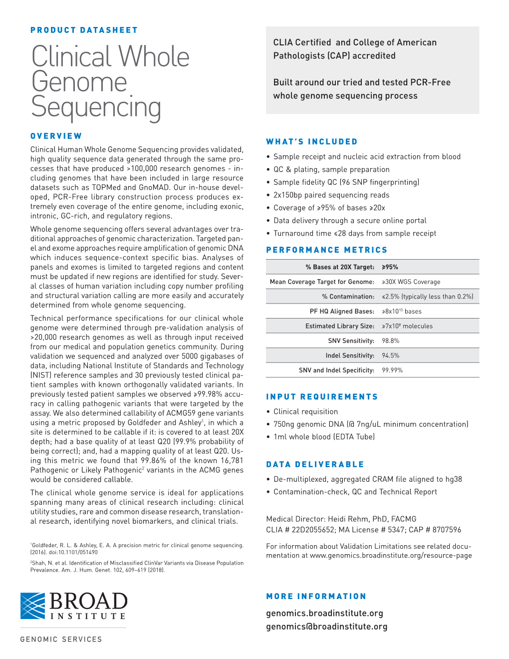 Clinical Whole Genome Sequencing