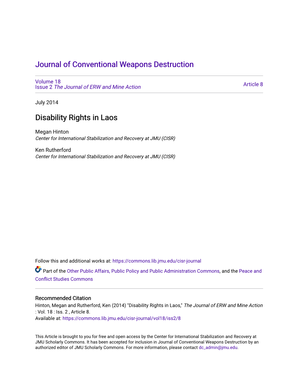 Disability Rights in Laos