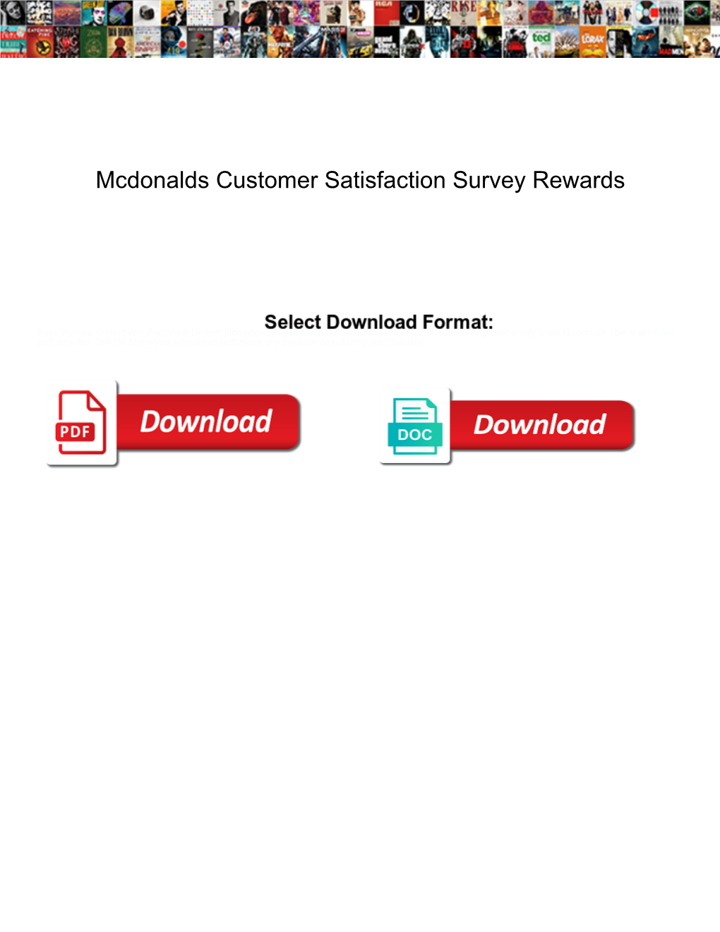 Mcdonalds Customer Satisfaction Survey Rewards