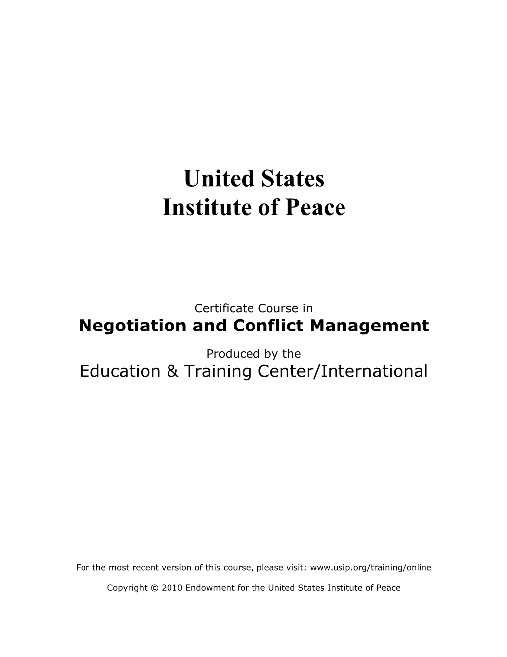 Negotiation and Conflict Management