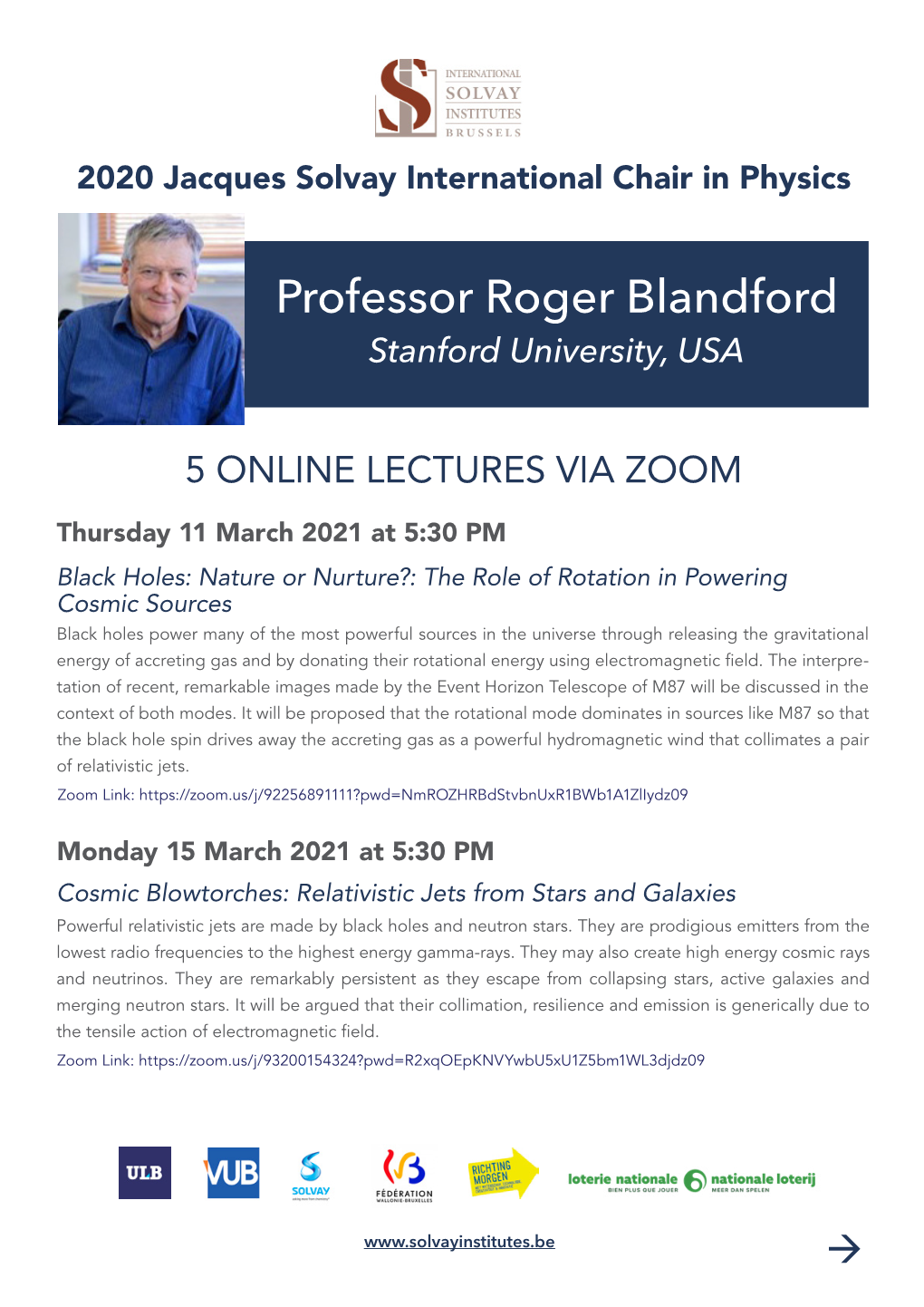 Professor Roger Blandford Stanford University, USA