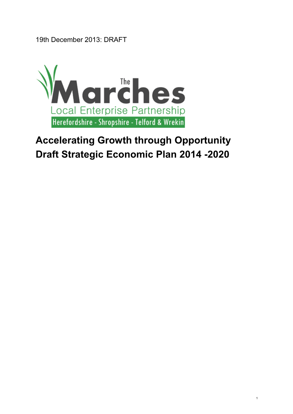 Marches Draft Strategic Economic Plan 2013