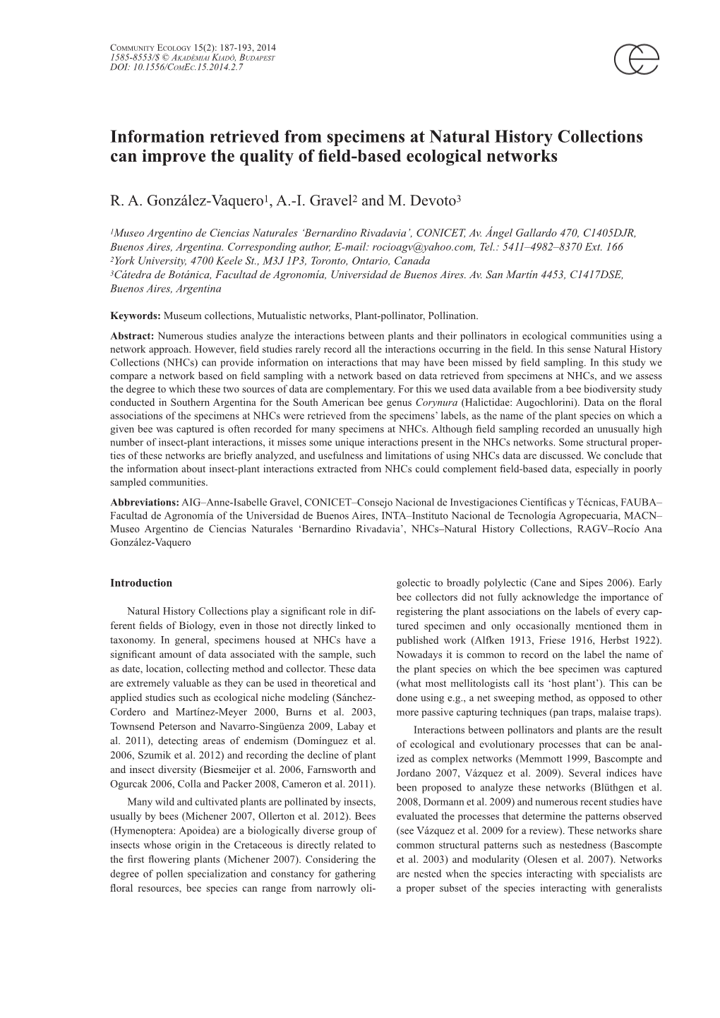 Information Retrieved from Specimens at Natural History Collections Can Improve the Quality of Field-Based Ecological Networks