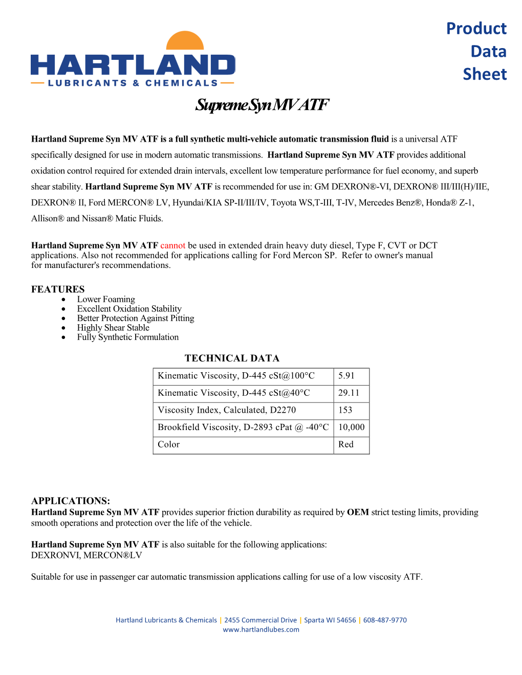 Product Data Sheet