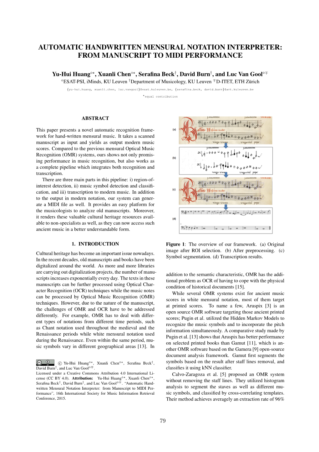 Automatic Handwritten Mensural Notation Interpreter: from Manuscript to Midi Performance