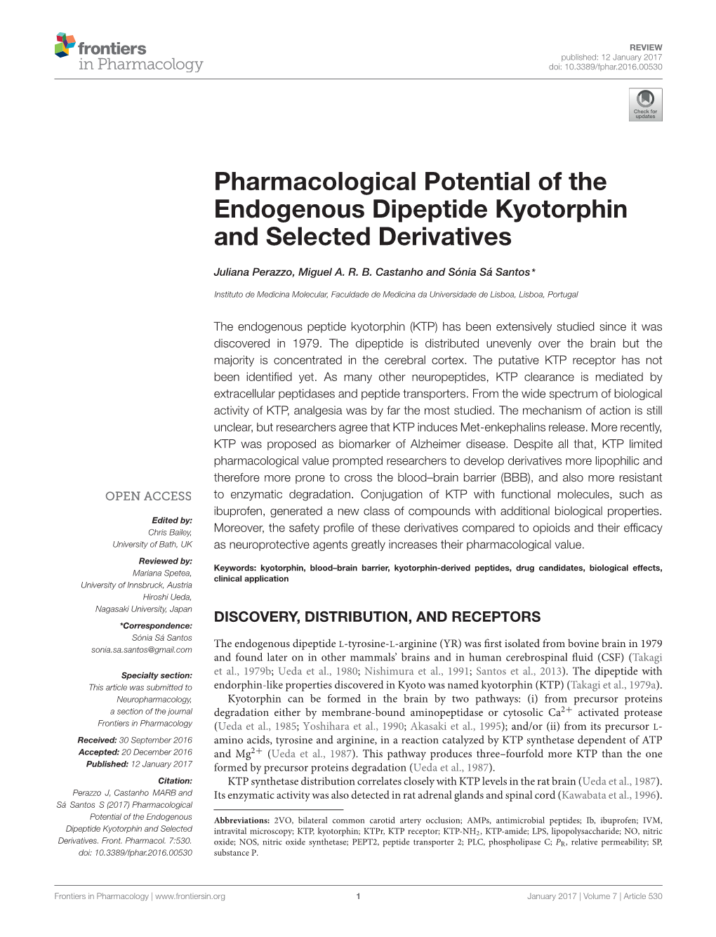 Pharmacological Potential of the Endogenous Dipeptide Kyotorphin and Selected Derivatives