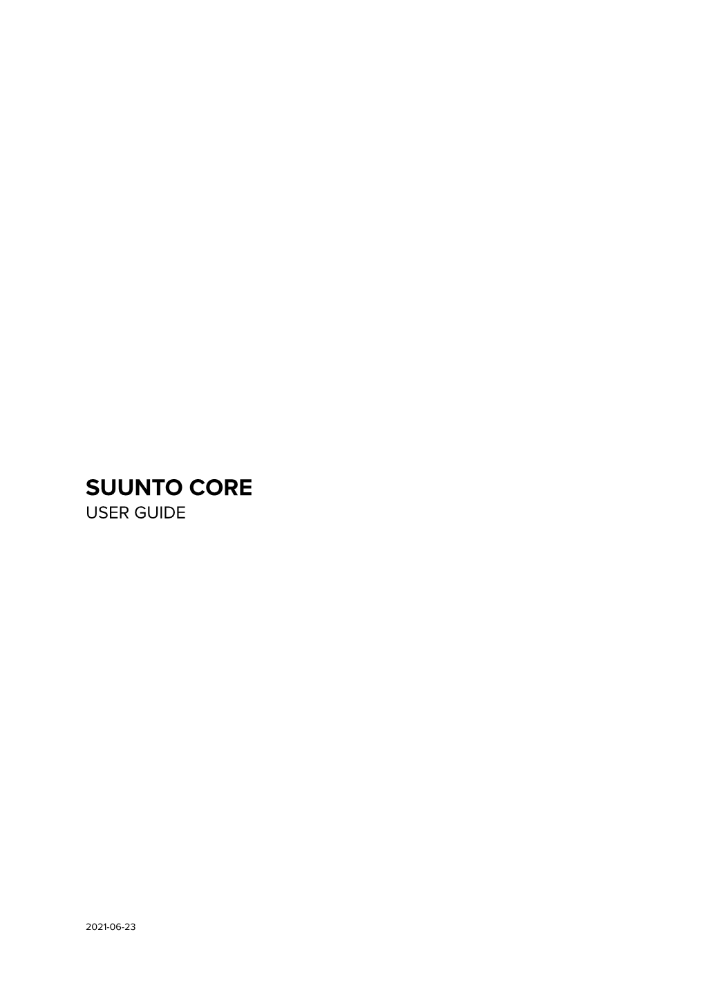 Suunto Core User Guide